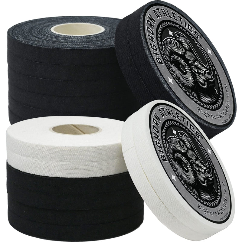 Bighorn Athletics Jiu-Jitsu Finger Tape, 0.3-Inch x 45-feet, 16-Rolls, Black & Black, White
