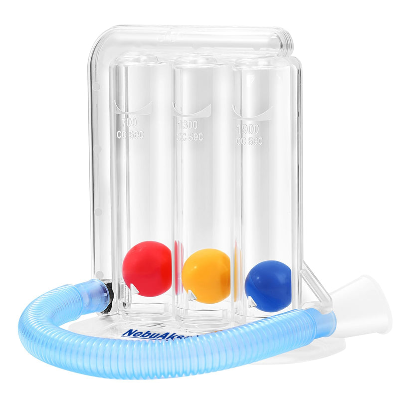 [Australia] - Breathing Exercise Device for Lungs, Incentive Spirometer,Upgraded Capacity 1900cc/sec, Improves Breathing and Lung Function Transparent-blue06 