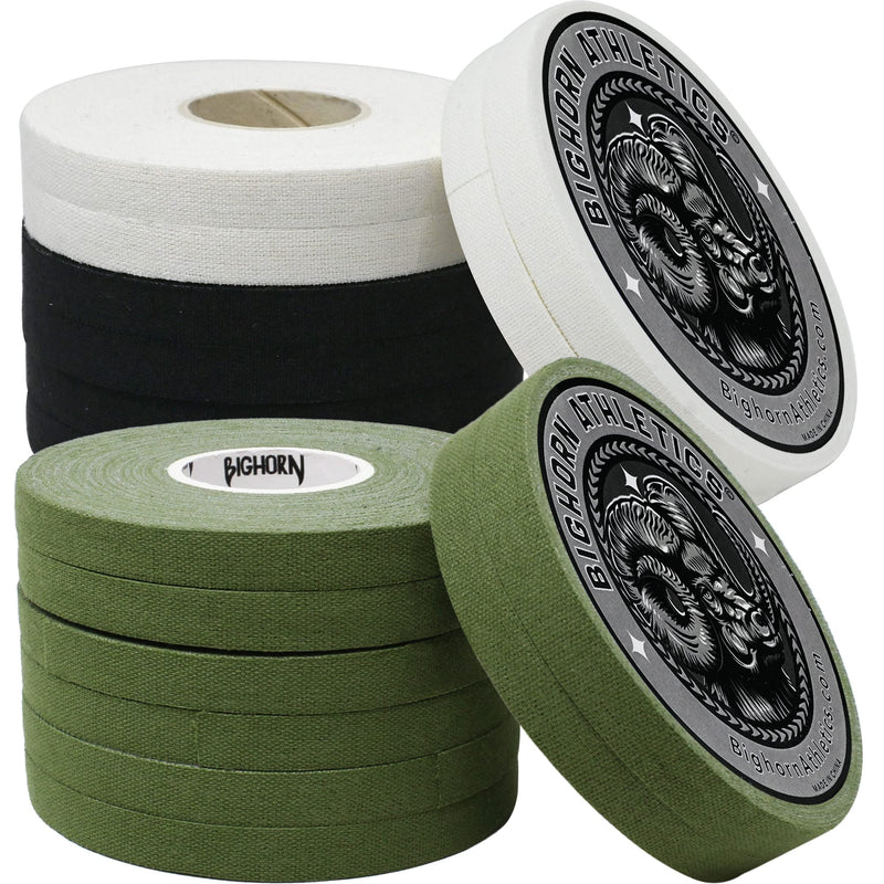 Bighorn Athletics Jiu-Jitsu Finger Tape, 0.3-Inch x 45-feet, 16-Rolls, Black/White & Military Green
