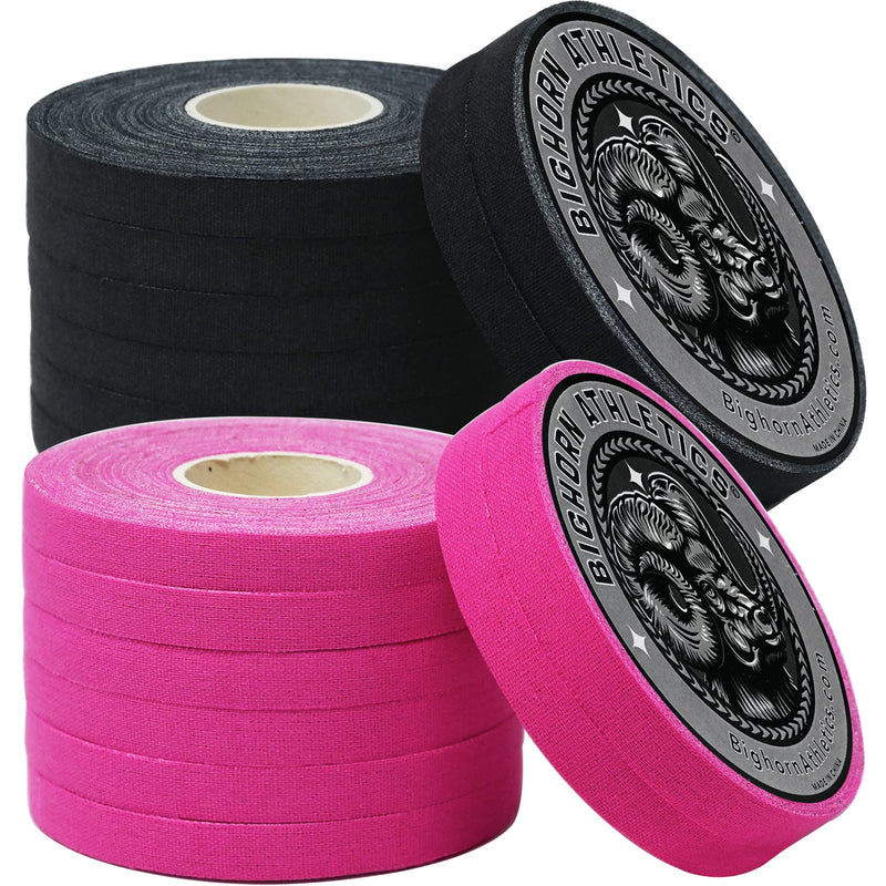 Bighorn Athletics Jiu-Jitsu Finger Tape, 0.3-Inch x 45-feet, 16-Rolls, Black & Pink