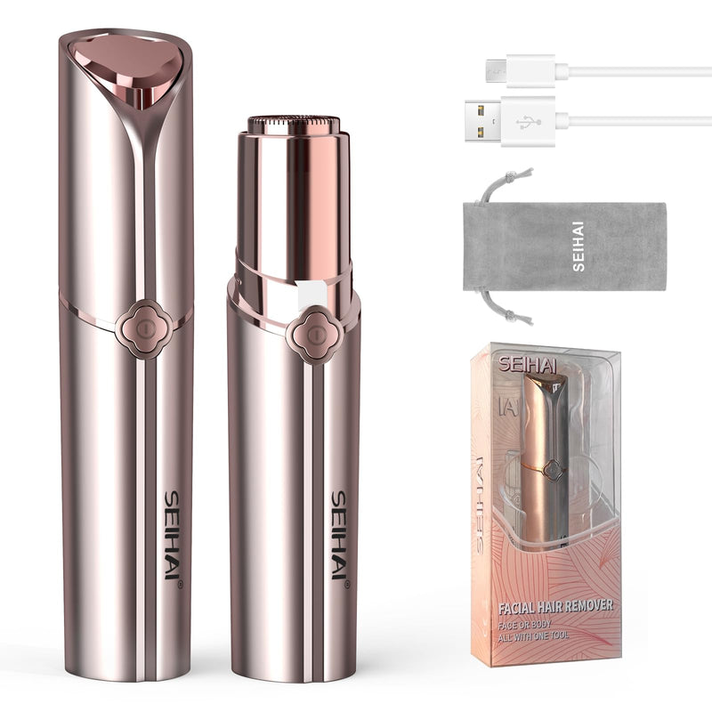 Facial Hair Removal for Women, Hair Removal Device, Rechargeable Hair Remover for Women, Facial Hair Remover for Face, Upper Lip, Chin, with a Branded Storage Bag Gold