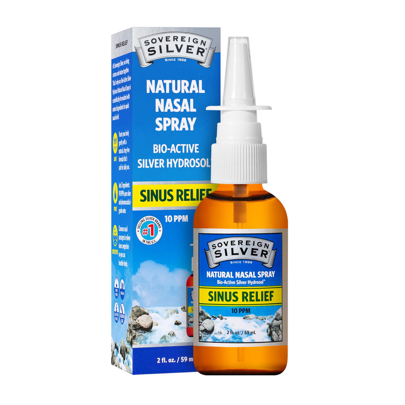 [Australia] - Sovereign Silver Natural Nasal Spray - Colloidal Silver Nasal Spray, Bio Active Nose Mist for Sinus Congestion and Immune Support, Adults and Kids, 10 ppm - 2 fl oz (59mL) 2 Fl Oz (Pack of 1) 