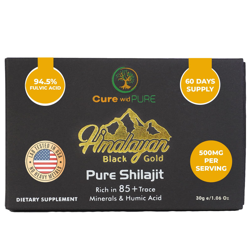 [Australia] - Cure wid Pure Himalayan Shilajit Resin 94.5% Fulvic Acid USA Lab Tested 500mg Potency 60 Serving of Shilajit Pure Himalayan Organic- Pure Shilajit for Men & Women for Energy,Vitality & Immune Support 1 Ounce (Pack of 1) 