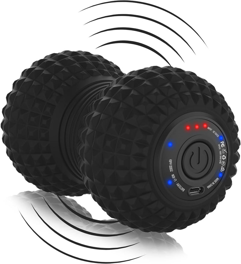 [Australia] - ZeenKind Vibrating Peanut Massage Ball, Ultra Strong Rechargeable Therapy Roller, Trigger Point Massager for Back Neck Foot Muscle Pain, Myofascial Release & Plantar Fasciitis Relief Peanut Ball-stronger Vibration 
