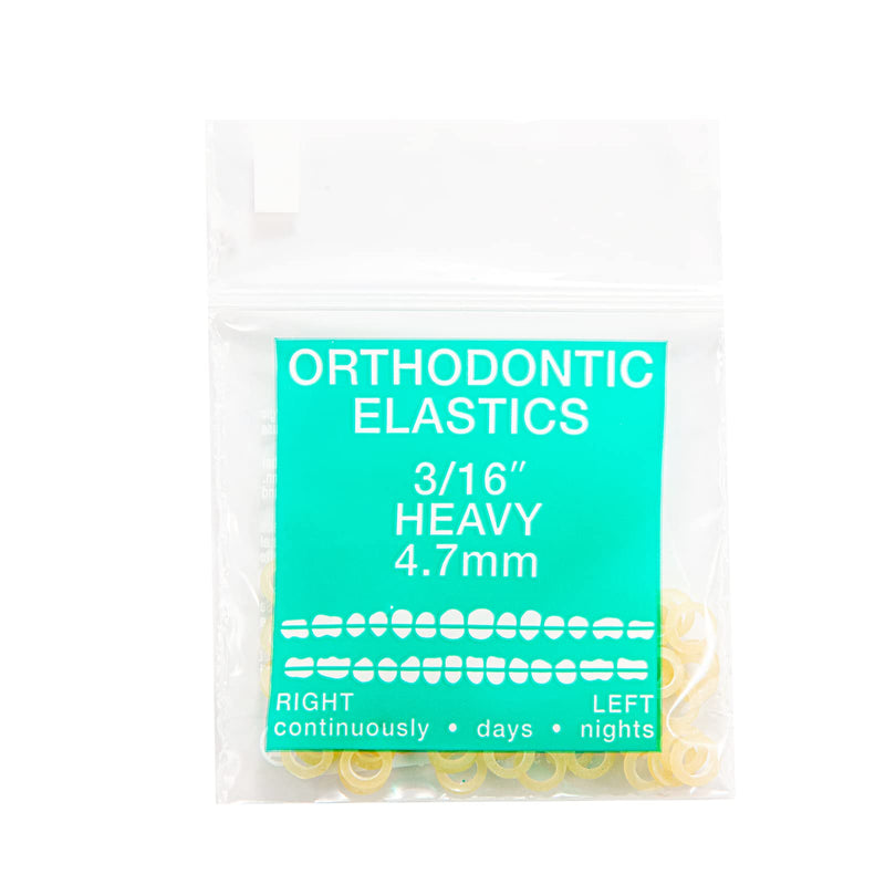 [Australia] - JMU Orthodontic Elastics 3/16 Heavy, 100 Pack Orthodontic Rubber Bands, Intraoral Elastic Bands Latex Dental Rubber Bands Made in USA 100 Pack-Natural 