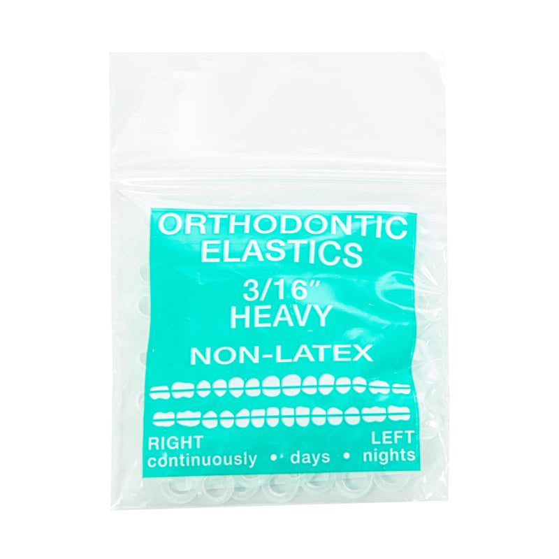 [Australia] - JMU Orthodontic Elastics 3/16 Inch Heavy 6.5oz 100 pack Intraoral Elastic Bands Latex Free Dental Rubber Bands Made in USA 3/16 Heavy 100 Pack-Clear 