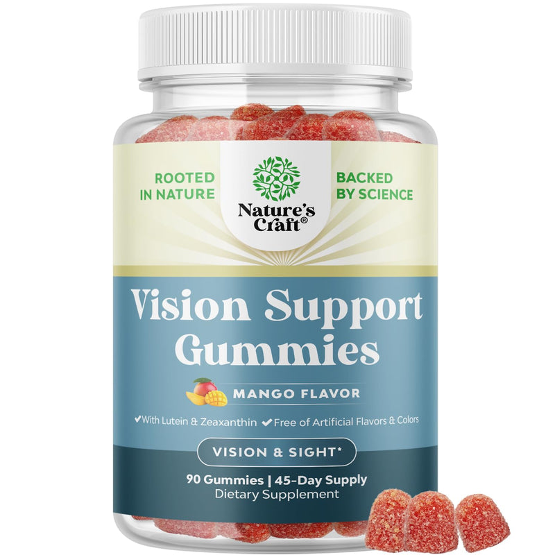Zeaxanthin Plus Lutein Gummies for Adults - Potent Eye Vitamins for Vision and Blue Light Protection - Daily Gummy Lutein Eye Health Supplements for Adults Dry Eyes and Eye Strain Support - 90 Count 90 Count (Pack of 1)