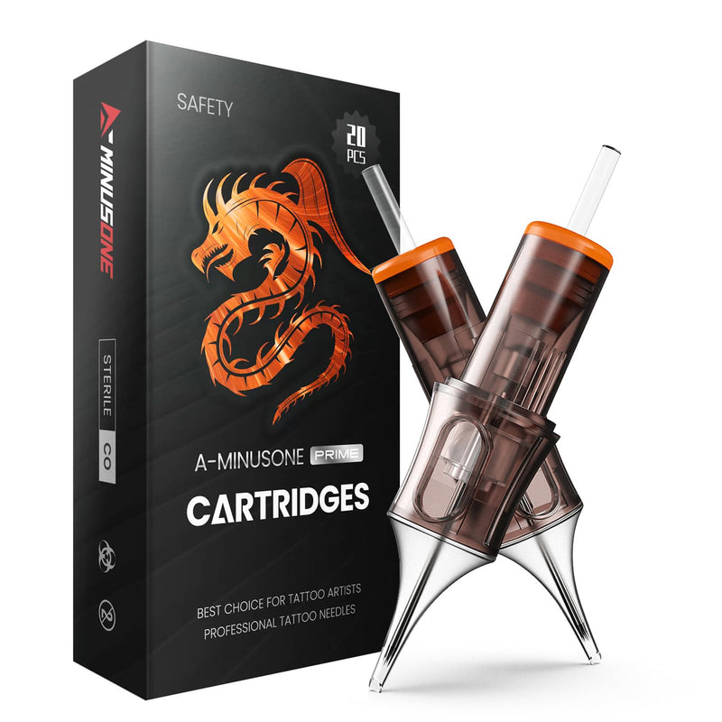 [Australia] - A-minusone 20 Pcs 1207RL Standard Disposable Tattoo Needle Cartridges - 20 Pack of Round Liner Needles with Membrane Safety Cartridges for Tattoo Artists 