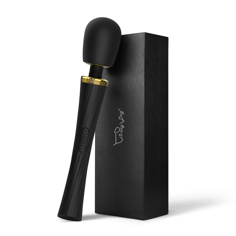 [Australia] - Tracy's Dog Vibrator Wand, Adult Sex Toy for Clitoral Stimulation, Magic Cordless Handheld Powerful Vibrating Massager for Women Partner Play with 5 Vibrations & 3 Speeds Black 