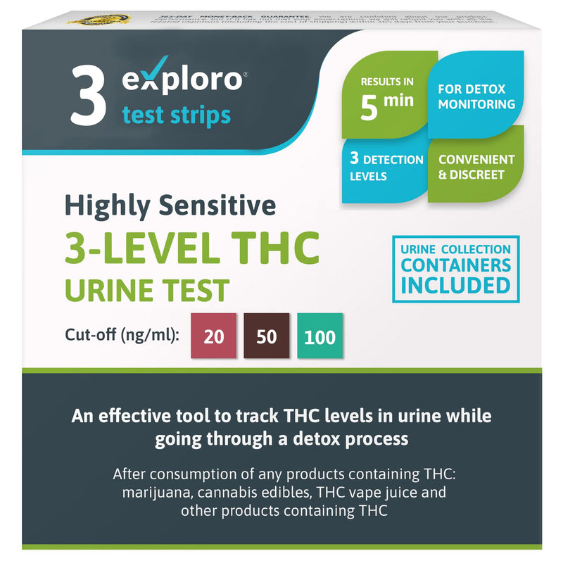 [Australia] - Highly Sensitive 3-Level THC Urine at Home Drug Test Kit, Drug Test Kit Marijuana Drug Test, THC Drug Test Urine, Easy Home Drug Test Marijuana/THC Substance Abuse, 3 Dip-Cards 20-50-100 ng/ml 