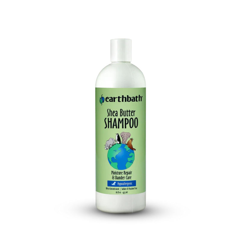 earthbath, Shea Butter Shampoo - Hypoallergenic Dog Shampoo, Plant-Based, Cruelty-Free, Vegan, Gluten-Free, Non-GMO, Made in USA, Moisutre Repair & Dander Care - 16 Oz (1 Pack) 16 FZ - PawsPlanet Australia
