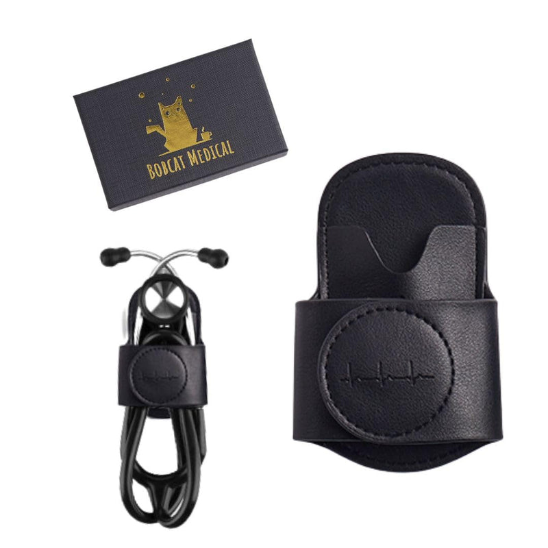 [Australia] - Magnetic Stethoscope Holster for 3M Littmann Stethoscope, MDF, & More. Stethoscope Holder Hip Clip Great for RN, MD, EMT, & Medical Student. (Black) Black 