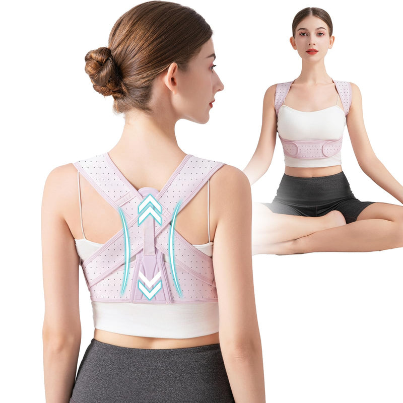 [Australia] - Posture Corrector For Women, Adjustable Back Brace For Posture, Back Posture Corrector Providing Pain Relief From Lumbar, Neck, Shoulder, And Clavicle, Back (S/M Upper Waist 25-36 Inch) a Purple Small/Medium 