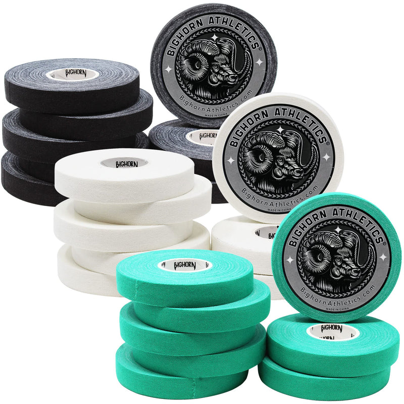 Bighorn Athletics Jiu-Jitsu Finger Tape, 0.5-Inch x 45-feet, 24 Rolls, Black, White & Green