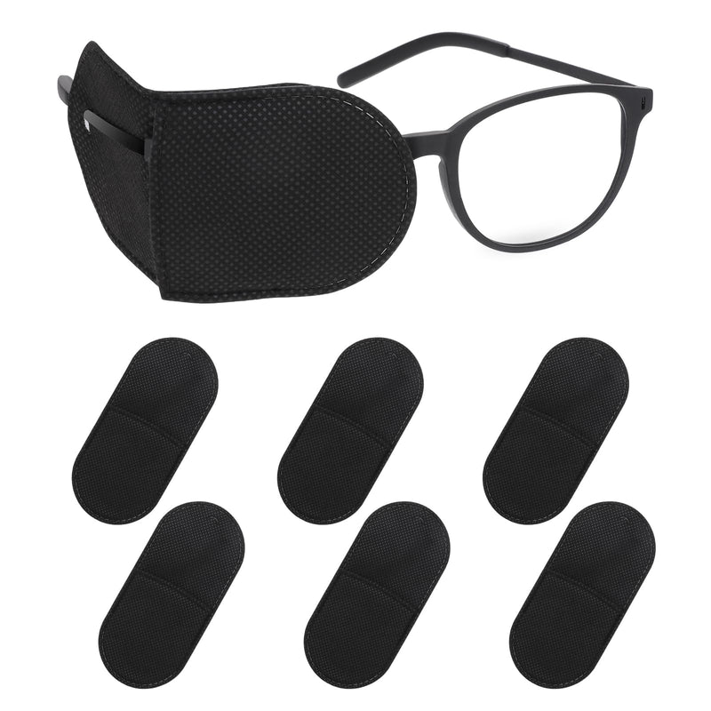 [Australia] - 6pcs Glasses Eye Patch Black Eye Patch Reusable Lazy Eye Patch Adult Medical Eye Patches for Adults to Treat Lazy Eye Amblyopia Strabismus 