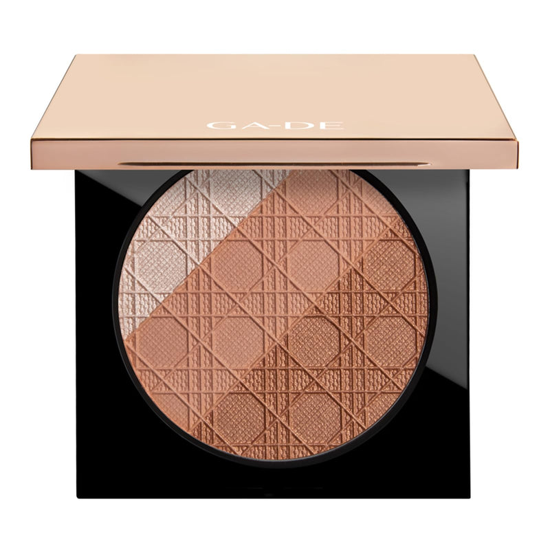 [Australia] - GA-DE Glow FX Natural Face Palette - Blush for Cheeks, Bronzer Powder, and Highlighter Makeup - Enriched with Jojoba Oil - 135 Cool and Cozy - 0.42 oz 512 - Carnelian 