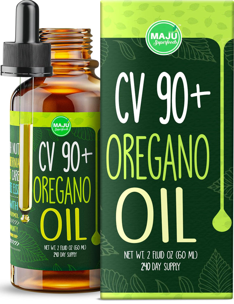 [Australia] - MAJU Oregano Oil Drops, Potent 90%+ Carvacrol (2 fl oz) Wild Mediterranean Essential Oil of Oregano Liquid, Aceite de Oregano, Immune and Seasonal Support, Compare to Organic 