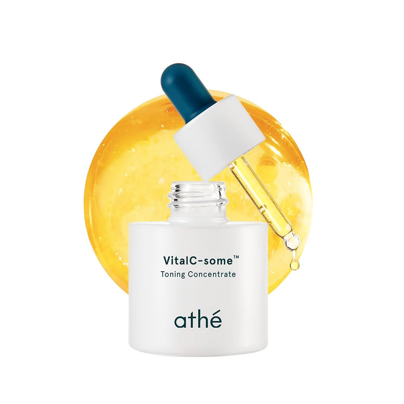 athé VitalC-Some Toning Concentrate | Vitamin C | Brightening | Dull Skin | Skin clarity & radiance. Firmer-looking skin with antioxidant care. Triple fermented for renewal. Ceramides barrier support. 0.67 Fl Oz (Pack of 1)