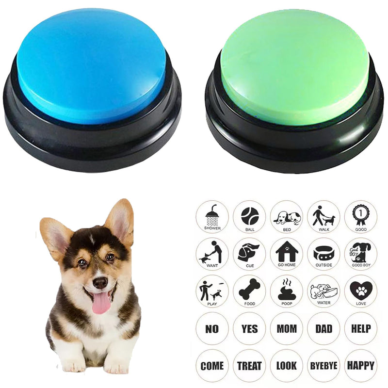 [Australia] - Voice Recording Button, Dog Buttons for Communication Pet Training Buzzer, 30 Second Record & Playback, Funny Gift for Study Office Home, Talking Buttons for Dogs (2 Packs) 