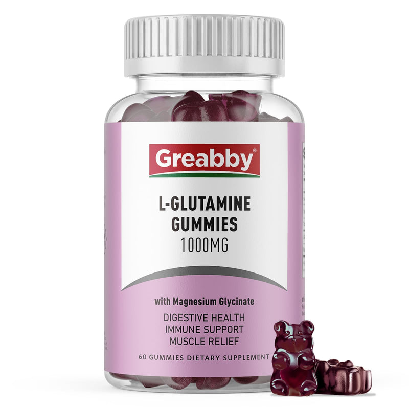 [Australia] - L Glutamine 1000mg Gummies - Muscle Relief & Immune Support, Amino Acid Supplement with Magnesium Glycinate, Vegan & Non-GMO, Gluten Free (60 count) 1 