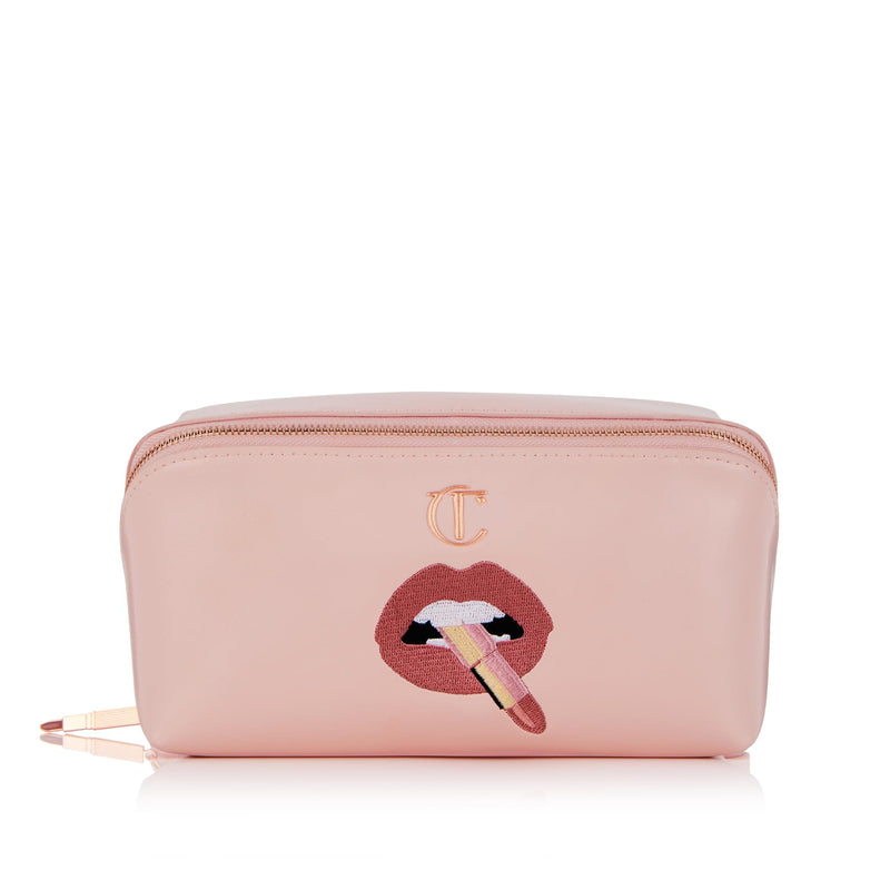 Charlotte Tilbury Pillow Talk Makeup Bag - Travel Cosmetic Bag, Zip Close | Multi-Use Travel Cosmetic Bag in Pillow Talk Pink - Organize, Store & Travel with Makeup Products - Gift Essential