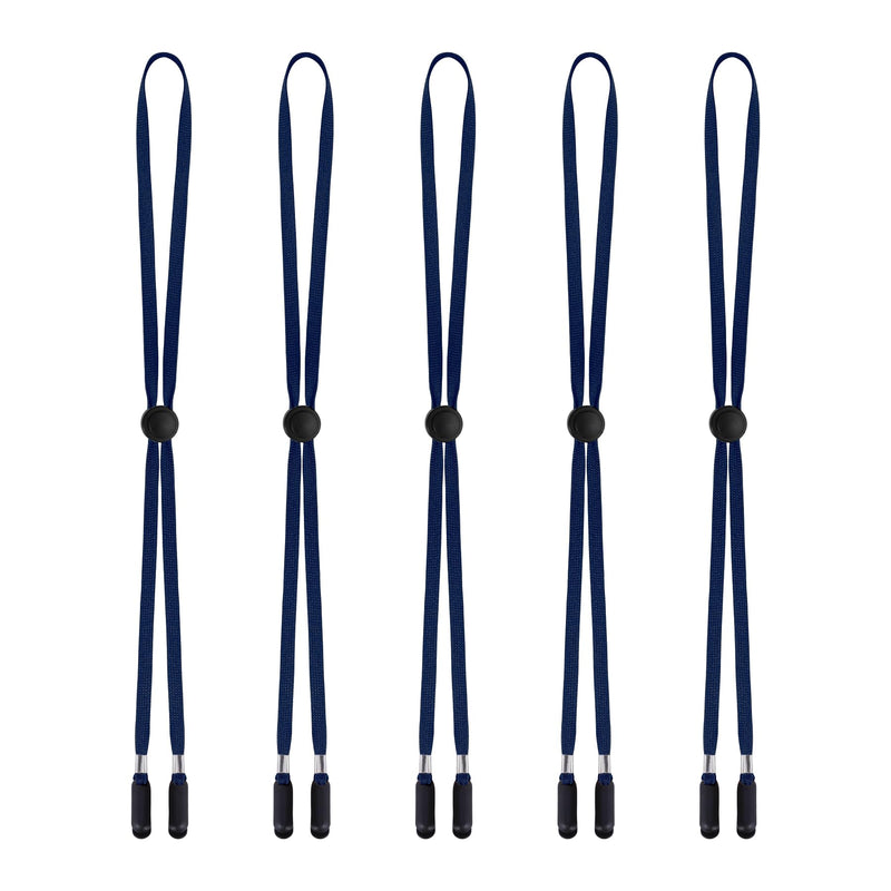 [Australia] - Sucrain 5 Pieces Adjustable Hat Strap Clips Hat Chin Cord for Golfing, Fishing, Boating Deep Blue 