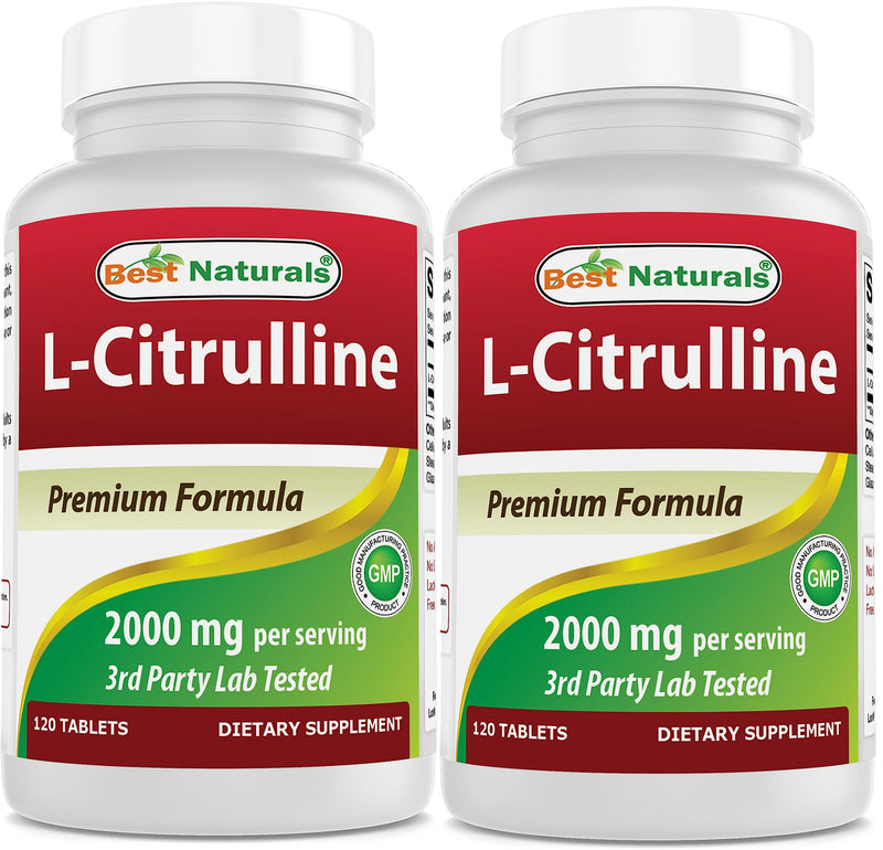 Best Naturals L-Citrulline 2000mg/Serving - Non-GMO - Gluten Free - 120 Tablets (120 Count (Pack of 2)) 120 Count (Pack of 2)
