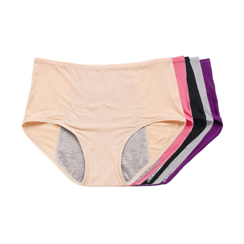 [Australia] - Leakproof Underwear - Leakproof Panties for Women Over 60s With Incontinence Large Pink, Nude, Black, Gray, Blue 