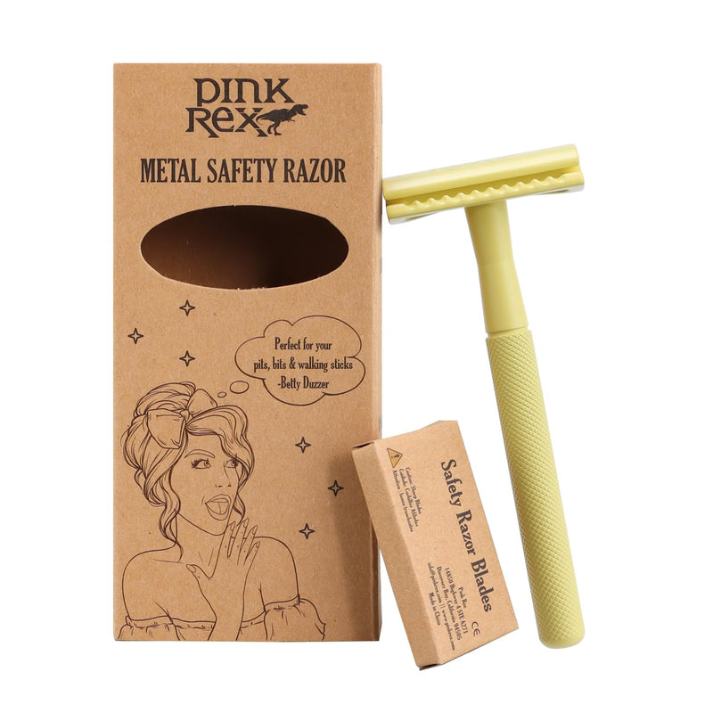 Women's Double Edge Safety Razor Eco-Friendly Includes 10 Razor Blades (Sunshine Yellow) Sunshine Yellow
