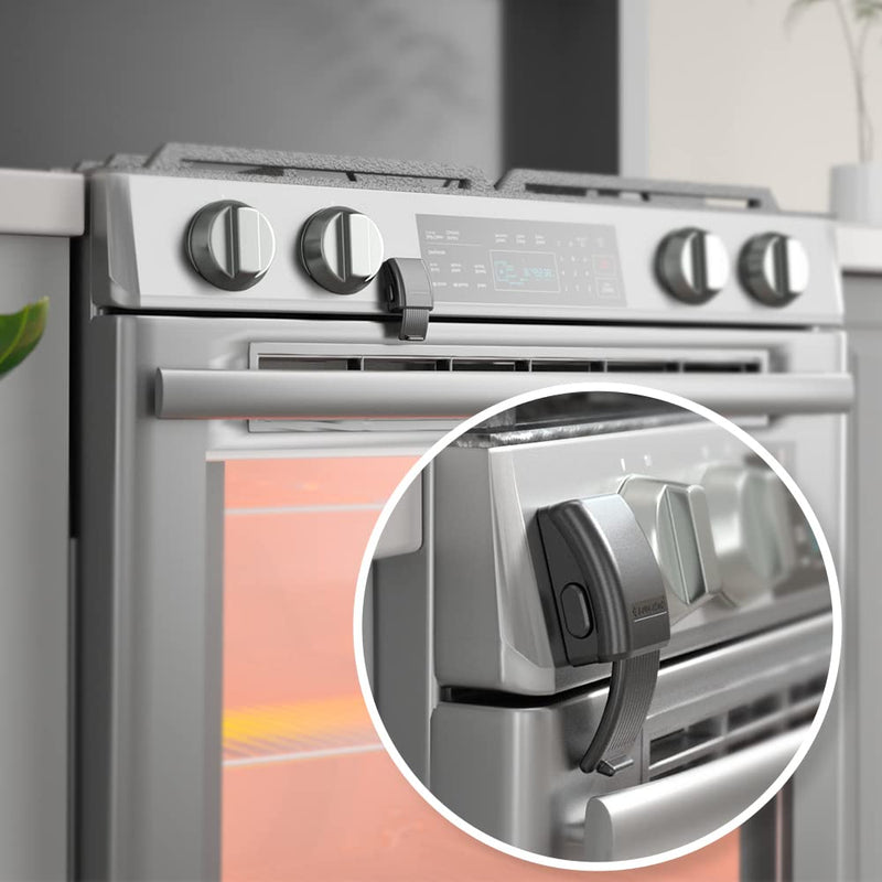[Australia] - EUDEMON 1 Pack Updated Oven Front Lock,Childproof Oven Door Lock, Easy to Install & Use Durable and Heat-Resistant Material no Tools Need or Drill(Black) Black 