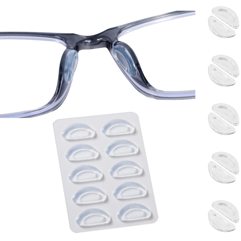 [Australia] - Eyeglass Nose Pads - Grip Added, Upgraded Soft Silicone Adhesive Glasses Nose Pad, Anti-Slip Nose Pads for Glasses Full Plastic Frames Sunglasses (5 Clear Pairs) 