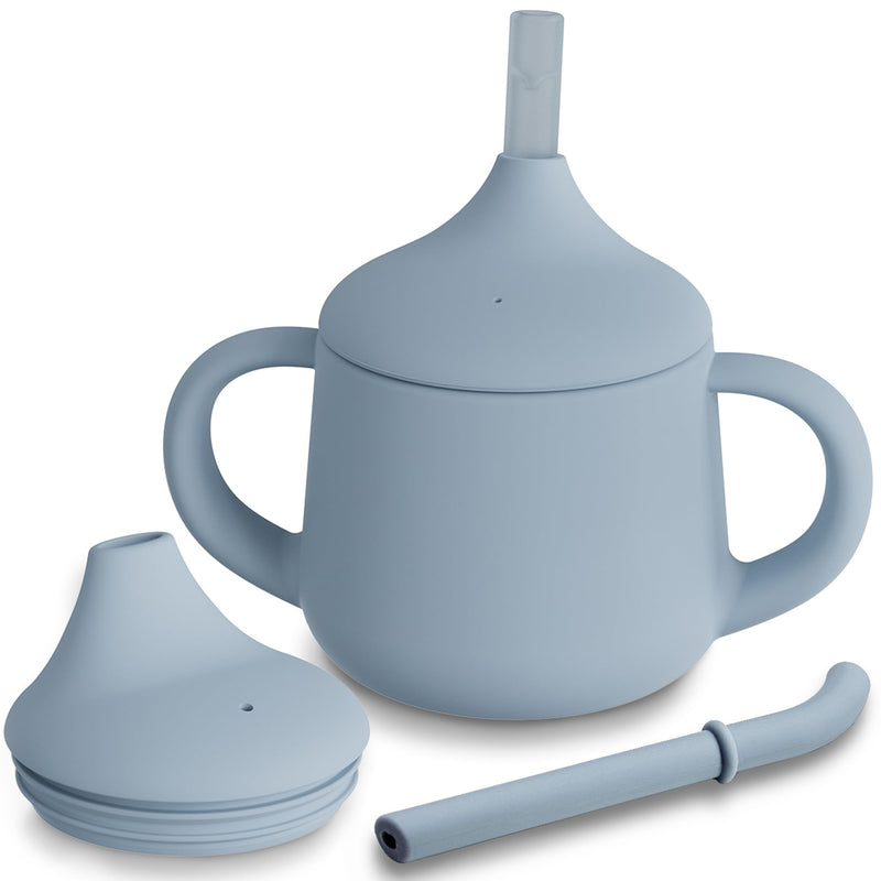 [Australia] - Moonkie Silicone Baby Sippy Cups | 3 Stages Training Cup Straw Cup for Infants Toddlers and Kid | 4 oz 1Pack Ether 