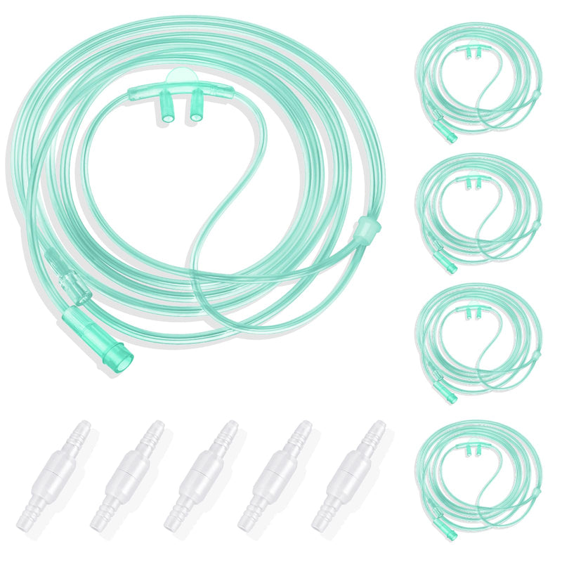 [Australia] - Adult Soft Nasal Oxygen Cannula Kit(10 Pack) - 7-ft Nasal Tubing for Oxygen, Included 5PCS Nasal Cannula Oxygen Tubing & 5PCS Tubing Connectors, Standard Connector 