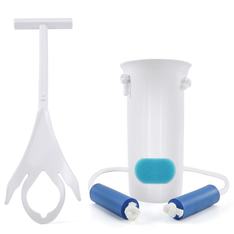 [Australia] - Jellas Sock Aid Kit, Flexible Sock Aid Device with Long Rope - Sock Puller aid Easy on and Off Device for Putting On and Removing Socks or Stockings, Sock Helper for Independence and Comfort (White) 9.2 Inch White 