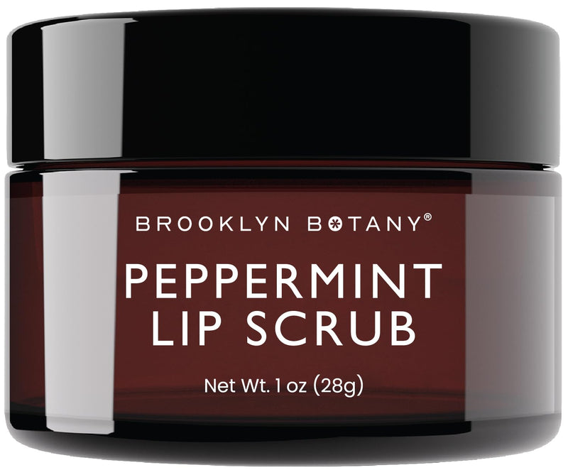 [Australia] - Brooklyn Botany Lip Scrub Exfoliator 1 oz – Lip Moisturizer for Dry Lips and Chapped Lips – Gentle Lip Exfoliator for Smooth and Brighter Lips – Peppermint Flavor Peppermint 1 Oz (Pack of 1) 1 Ounce (Pack of 1) 
