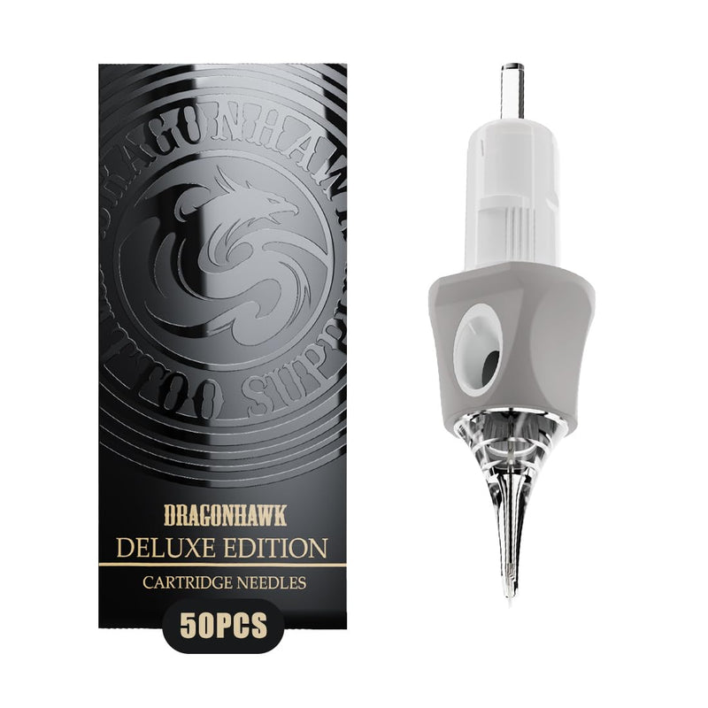 [Australia] - Dragonhawk Tattoo Needles Cartridges 1003RL 50 Count Glide Extra Smooth Designed for a Close Smooth Hit Round Liner 