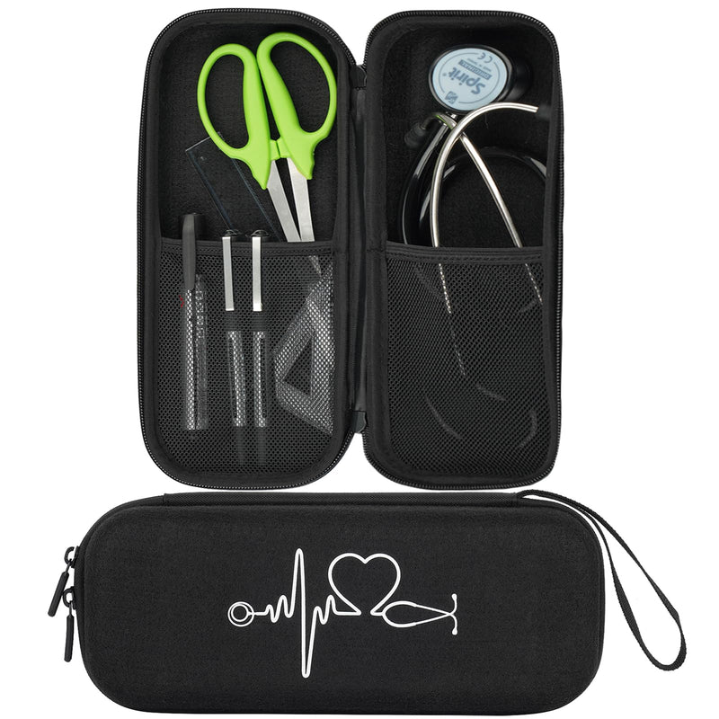 [Australia] - Stethoscope Case for 3M Littmann Classic III,Stethoscope Bag for Lightweight II S.E,Cardiology IV,Extra Room for Doctor & Nurse Accessorie Black Felt-Black 