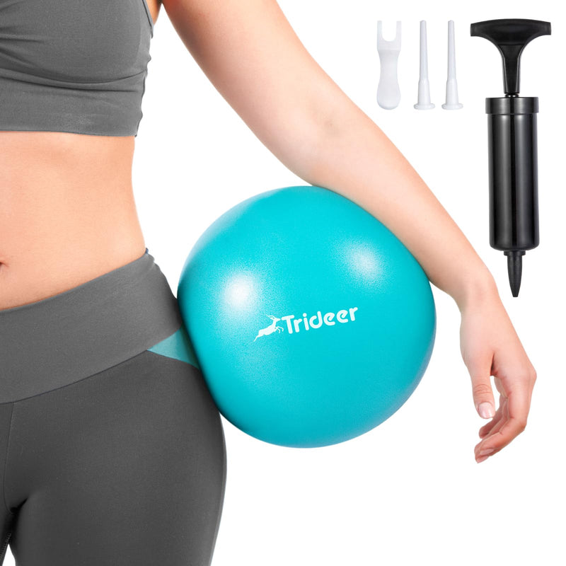 [Australia] - Trideer Pilates Ball 9 Inch with Pump,Core Ball, Mini Pilates Ball for Physical Therapy,Small Exercise Ball Between Knees,Small Workout Ball for Barre,Yoga,Stability,Workout,Office&Home Gym Turkis 