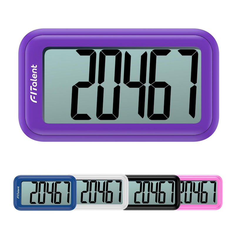 [Australia] - Pedometer for Walking Steps, 3D Accurate Simple Pedometer, Step Counter for Kids Men Women Seniors, Step Tracker with Clip Lanyard Purple 