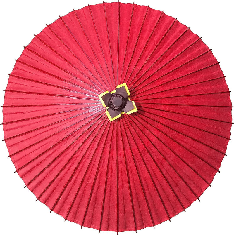 Asian Home Rainproof Handmade Japanese Oiled Paper Umbrella Parasol 41.7inch red