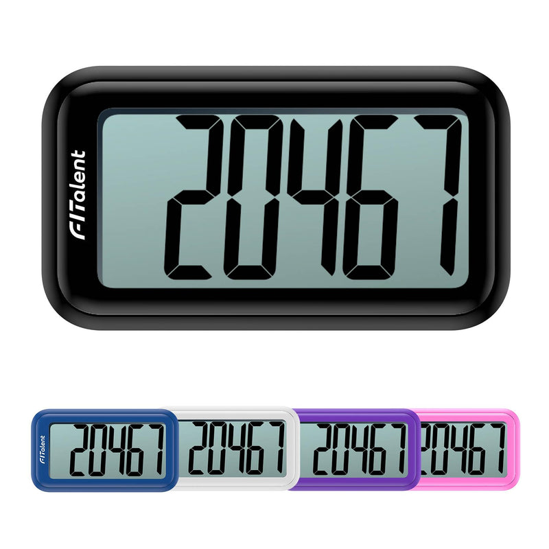 [Australia] - Pedometer for Walking, Super Portable Accurately Pedometer for Kids Women Seniors, 3D Step Counter for Walking, Digital Step Tracker with Clip Lanyard Black 