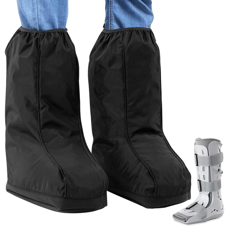 [Australia] - IMPRESA 2 Pack Walking Boot Cover for Foot & Ankle Brace – Medical Boot Shoe Protectors for Rain & Winter Weather – Water-Resistant Cast Cover for Foot Brace & Orthopedic Shoes – Med/Large – Unisex 
