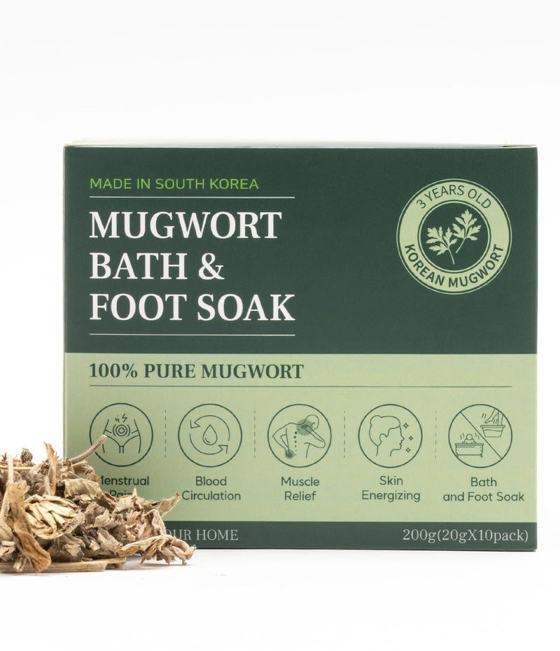 [Australia] - Monage Korean Organic Mugwort Bath and Foot Soak (10 Pack) Natural Home Spa Therapy with Traditional Korean Healing Properties and Relaxation Benefits, Skin Soothing, Muscle Relief, Korean Skin Care 
