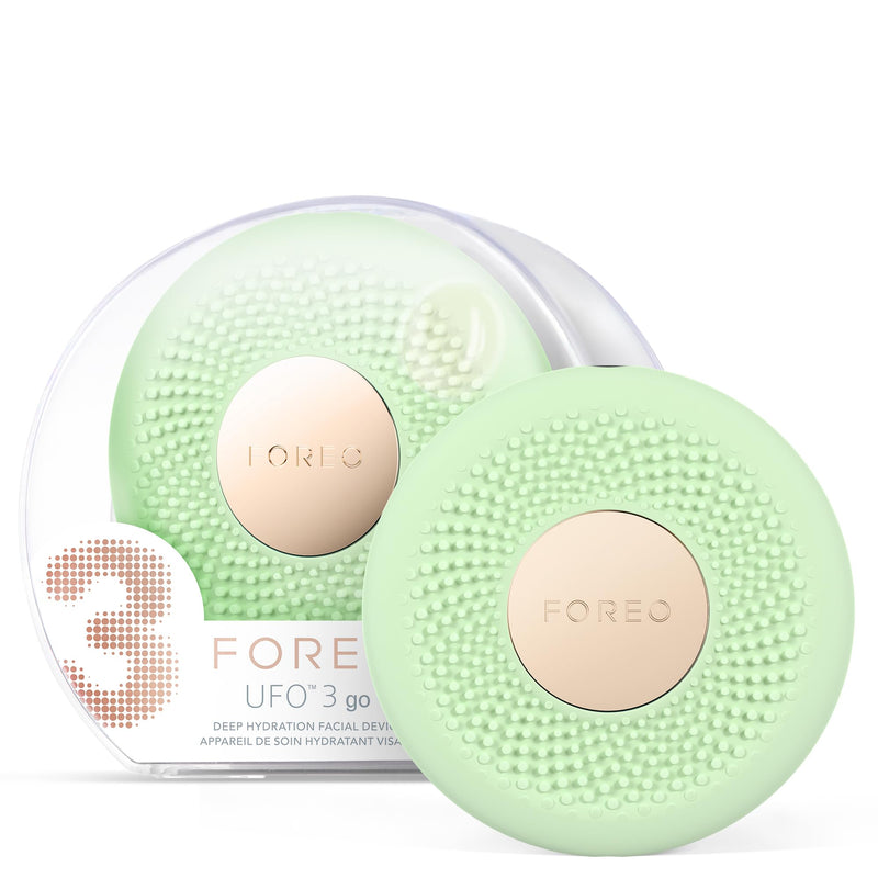 FOREO UFO 3 go Travel-friendly Face Mask Skincare Device - Face Moisturiser - Anti-Aging - Red Light - Warming - Facial Massage - Compact - App-connected - Pistachio Pistchaio