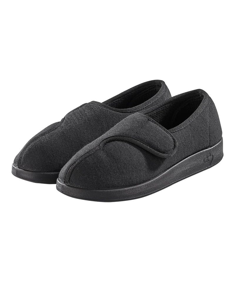 [Australia] - Silvert's Adaptive Clothing & Footwear Women‚Äôs Extra Wide Easy Closure Jewel Slippers for Seniors 8 X-Wide Brushed Black/Black 