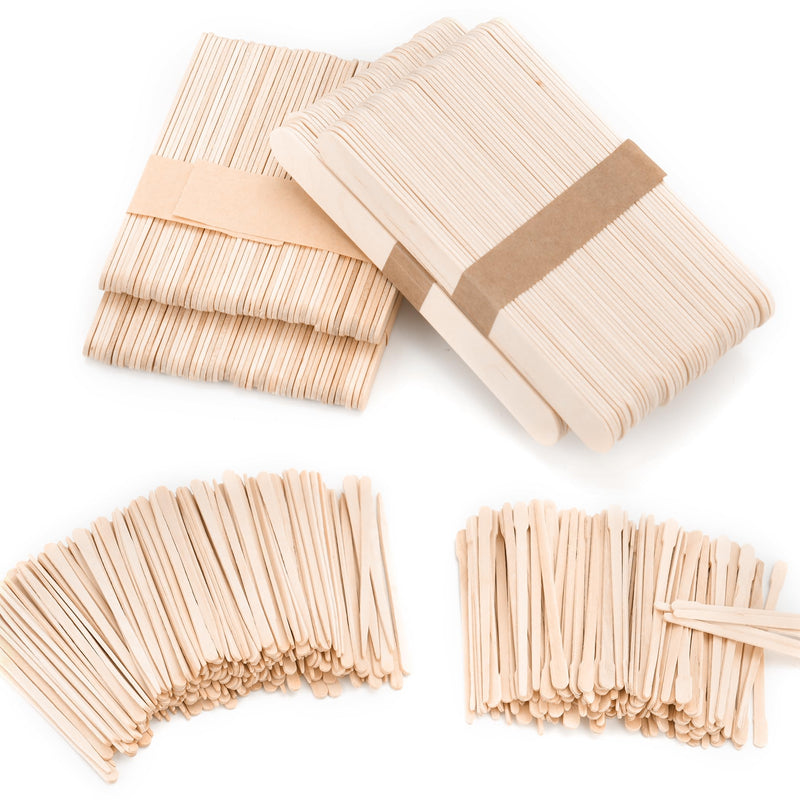 [Australia] - 1200Pcs Waxing Sticks - 4 Style Assorted Wood Wax Sticks for Body Face Hair Removal, Eyebrow Lip Nose Small Waxing Applicator Sticks, Wax Spatula Applicator Wooden Craft Sticks 1200-4style waxingsticks 