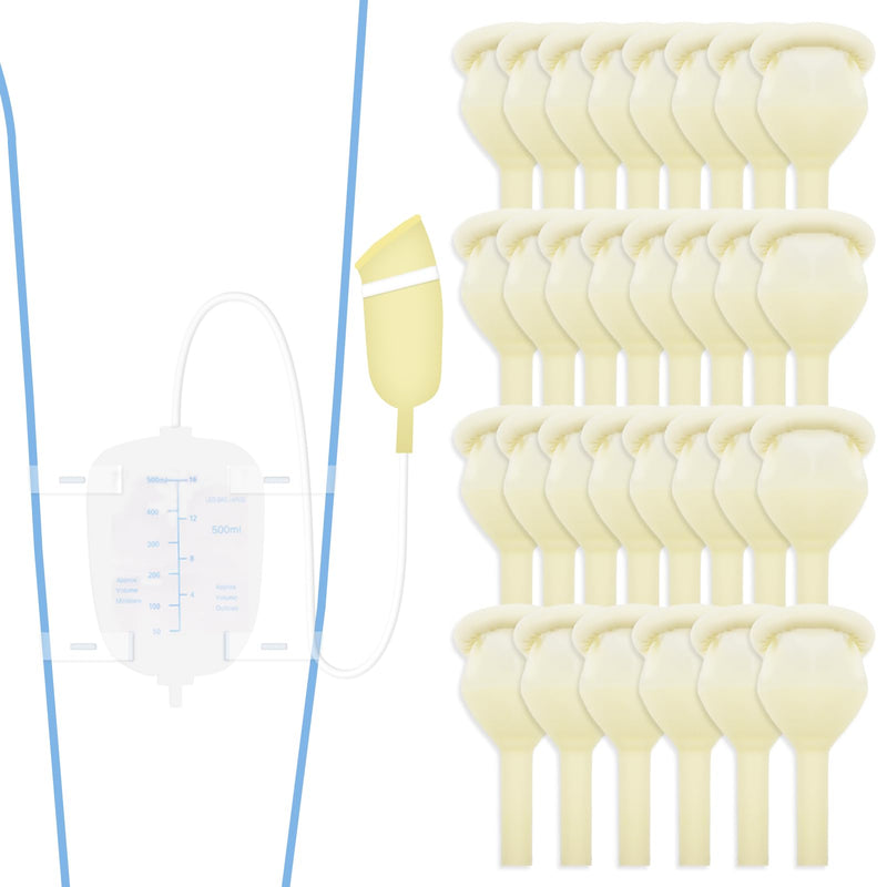 [Australia] - 30 PCS Latex Condom Catheter External Self-Sealing Set, Easy Donning, Day and Night Use Quick and Easy Drainage, No Reflux, No Leakage (30pcs/25mm/0.98inch) 30pcs/25mm/0.98 Inch 