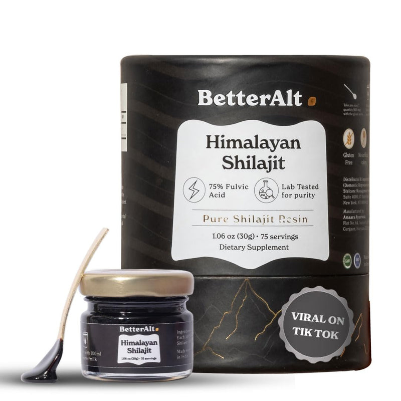 [Australia] - BetterAlt Pure Himalayan Shilajit Resin High Potency for Men & Women| 75 Servings for Energy Boost & Immune Support, 85+ Trace Minerals, 75%+ Fulvic Acid, with Lab Test Report,400mg 1.06 Ounce (Pack of 1) 