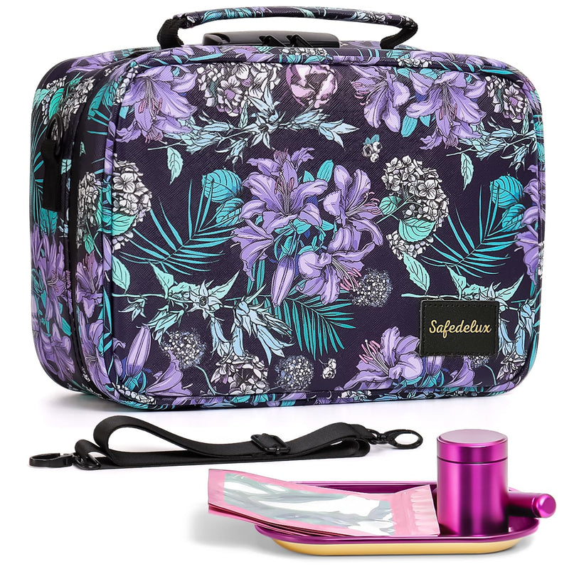 [Australia] - Smell Proof Bag with Combination Lock Odor Proof Bag Lockable Set, Smoking Tobacco Pipe Accessories Carbon Lining Durable Organizer Medicine Bags Odorless Pouch Great Gifts for Women(Purple) Purple 