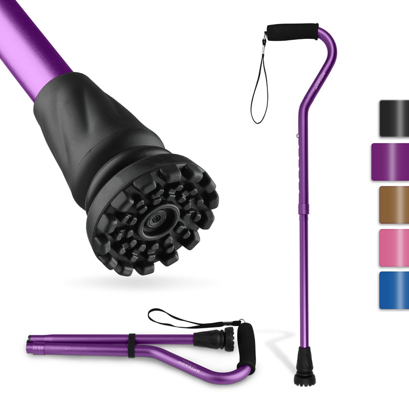 [Australia] - Walking Cane and Walking Stick for Men Women,Lightweight Folding Cane with Offset Soft Cushioned Hand -Purple 